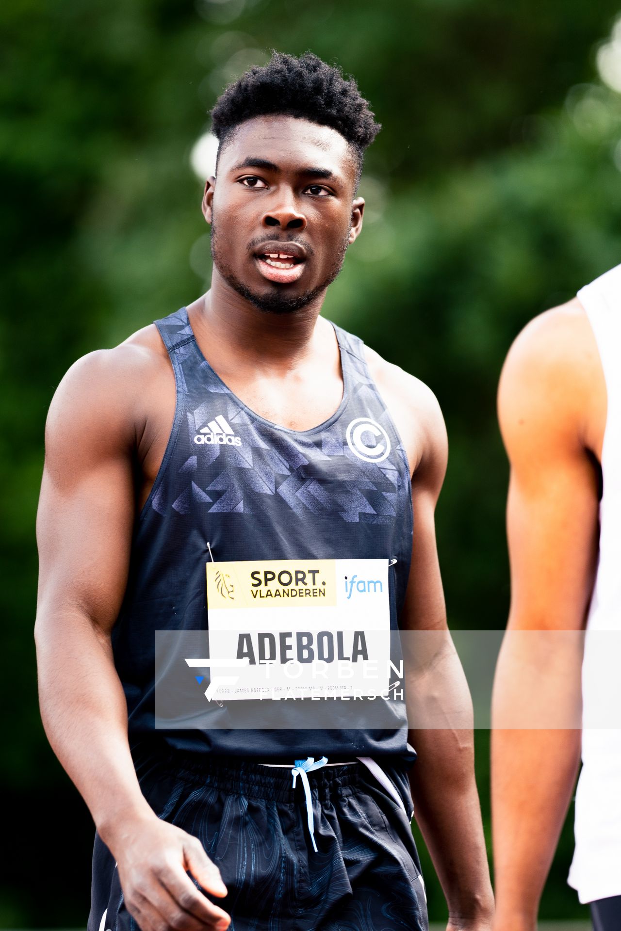 James Adebola (SCC Berlin) am 28.05.2022 waehrend der World Athletics Continental Tour IFAM Oordegem in Oordegem